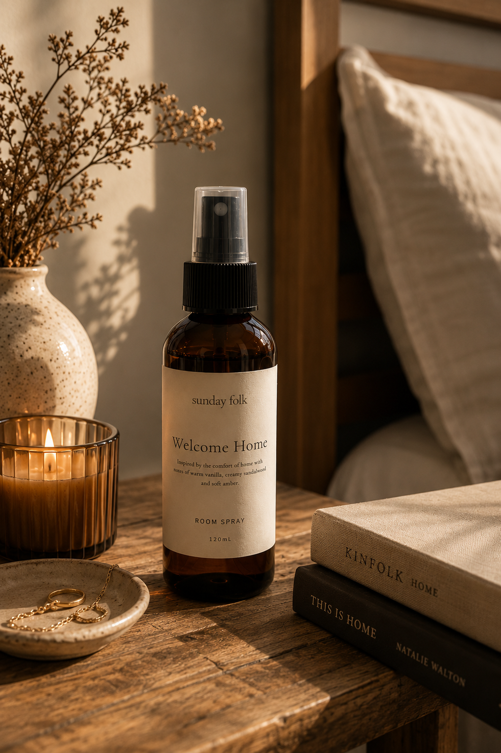Welcome Home Room Spray by Sunday Folk
Vanilla and Sandalwood Room Spray
Australian Room Spray for Home
Amber Glass Room Spray Bottle
Luxury Home Fragrance Spray